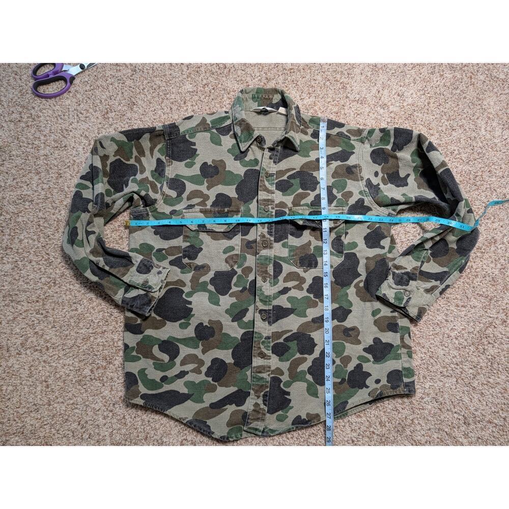 VINTAGE BLACK DUCK Long Sleeve button up, L/XL, Camo heavy Flannel Shirt - Picture 4 of 8